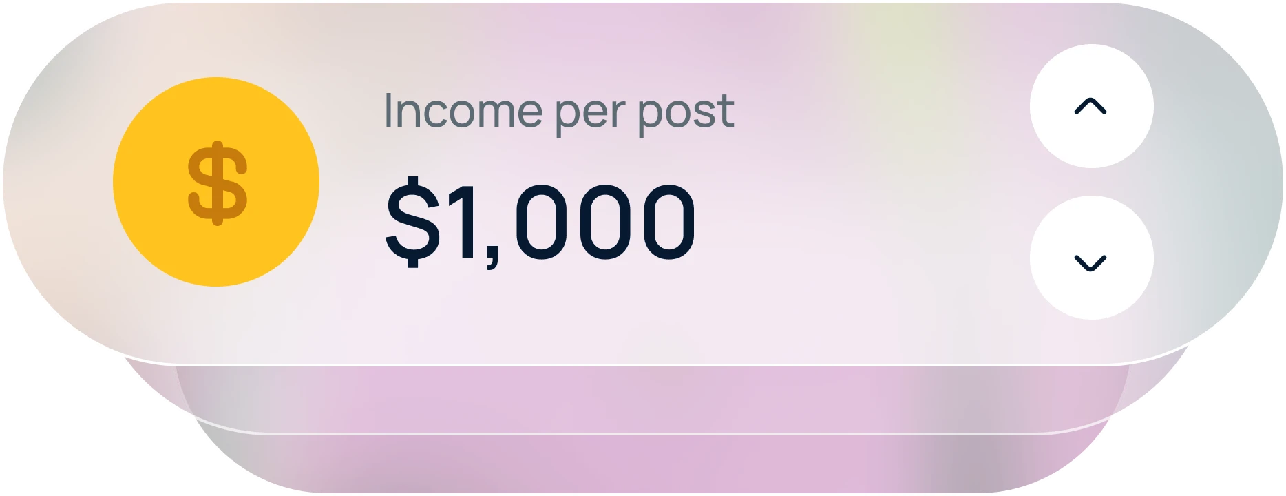 Vector showing how much money you could earn per post